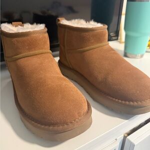 Women's Tan Suede Ankle Booties